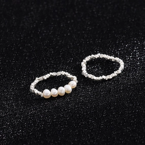 Wholesale Irregular Broken Silver Pearl Ring