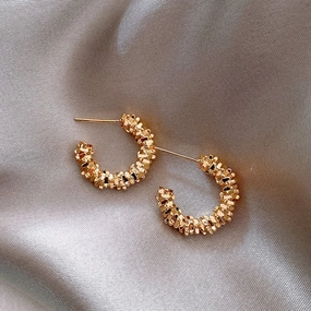 Wholesale Irregular C-shaped Alloy Earrings