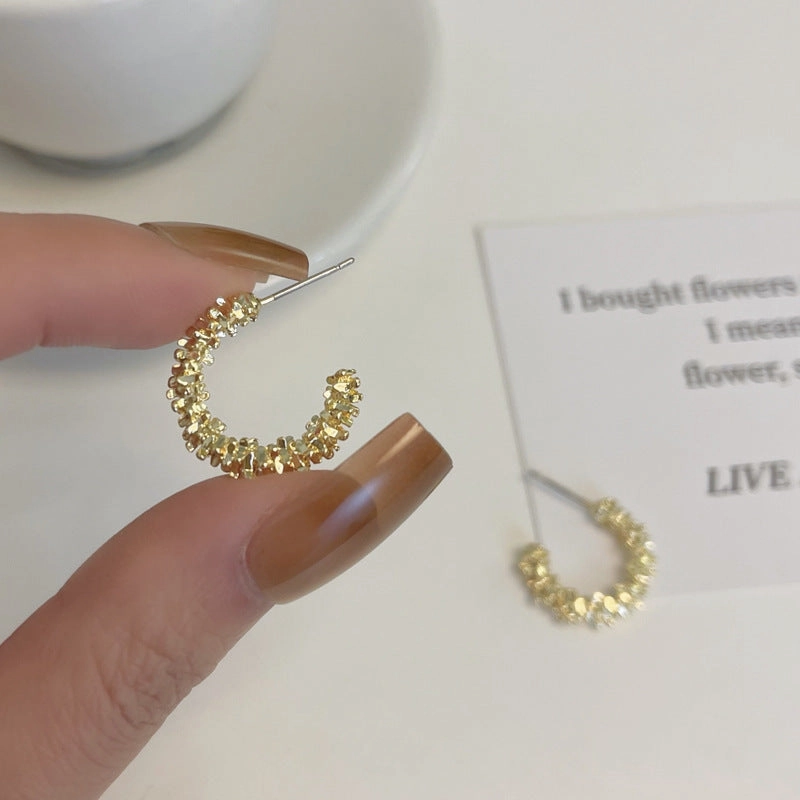 Wholesale Irregular C-shaped Alloy Earrings