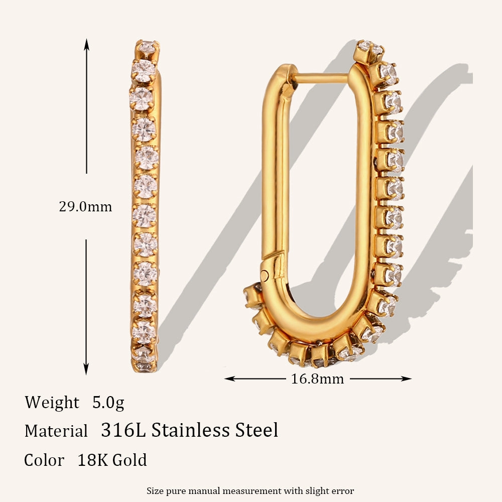 Wholesale Irregular C-shaped Earrings Stainless Steel Gold-plated Earrings
