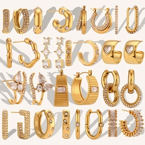 Wholesale Irregular C-shaped Earrings Stainless Steel Gold-plated Earrings