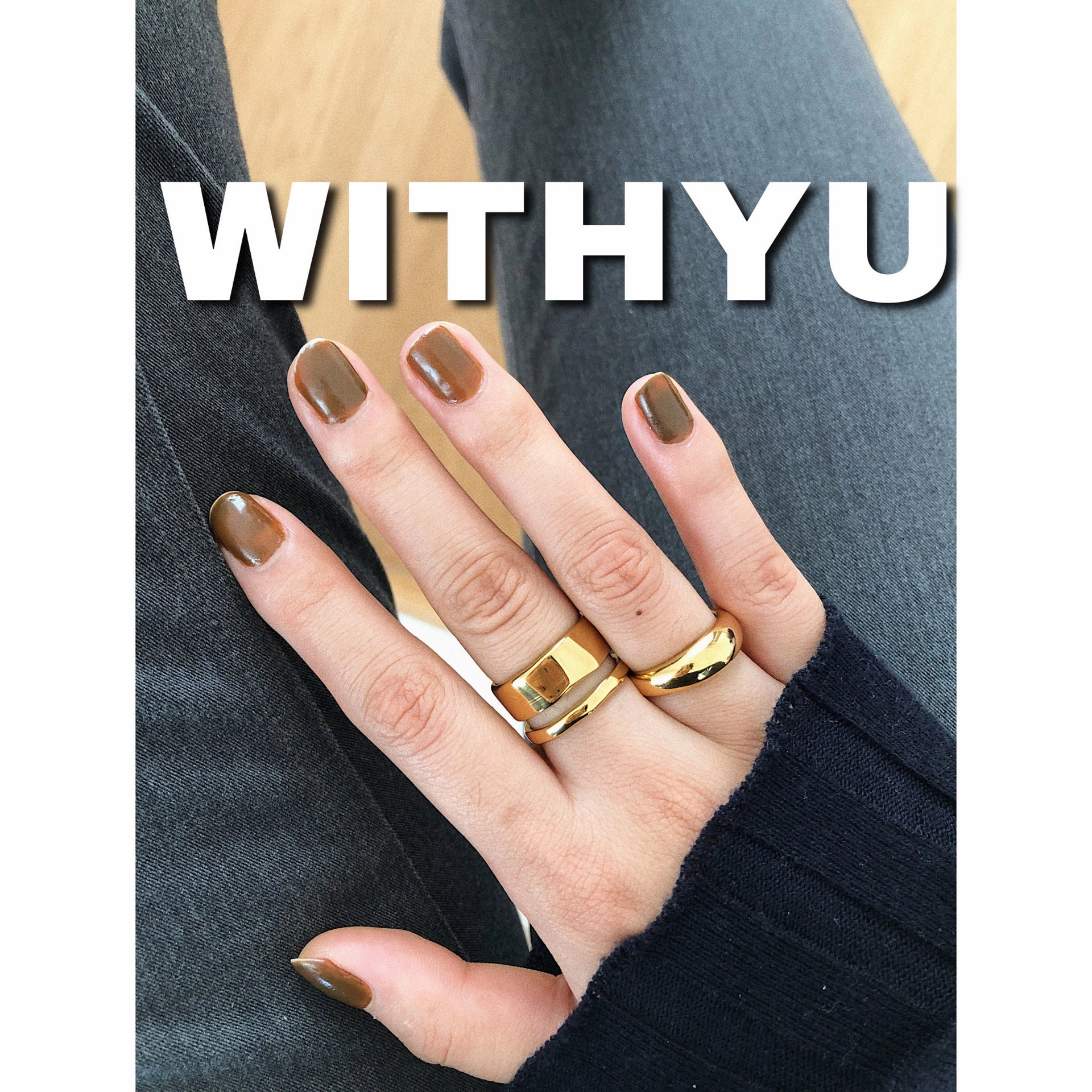 Wholesale Irregular Double Layer Titanium Steel Ring
