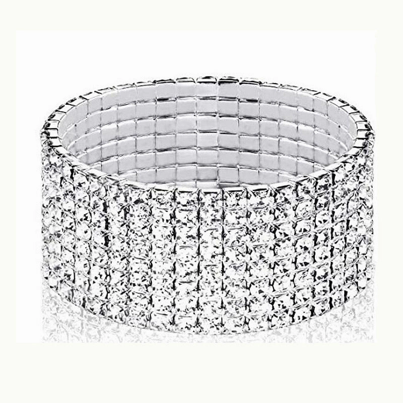 Wholesale Irregular Full Diamond Claw Chain Bracelet Earring Bacelet Rhinestone Three-Piece Set