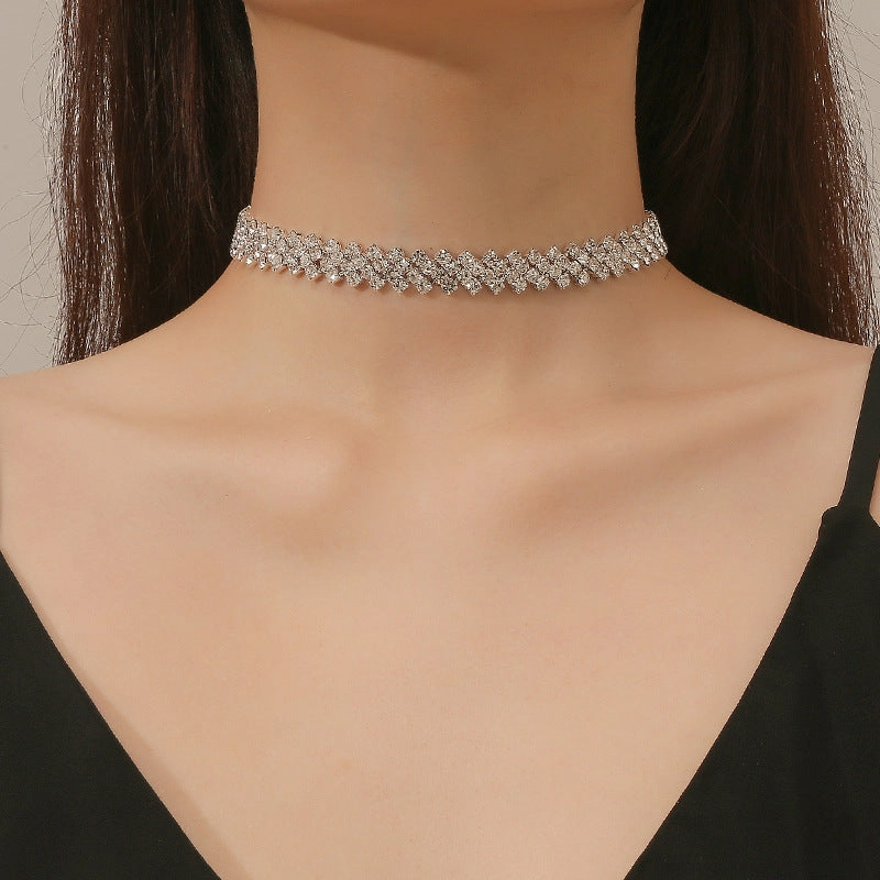 Wholesale Irregular Full Diamond Claw Chain Bracelet Earring Bacelet Rhinestone Three-Piece Set