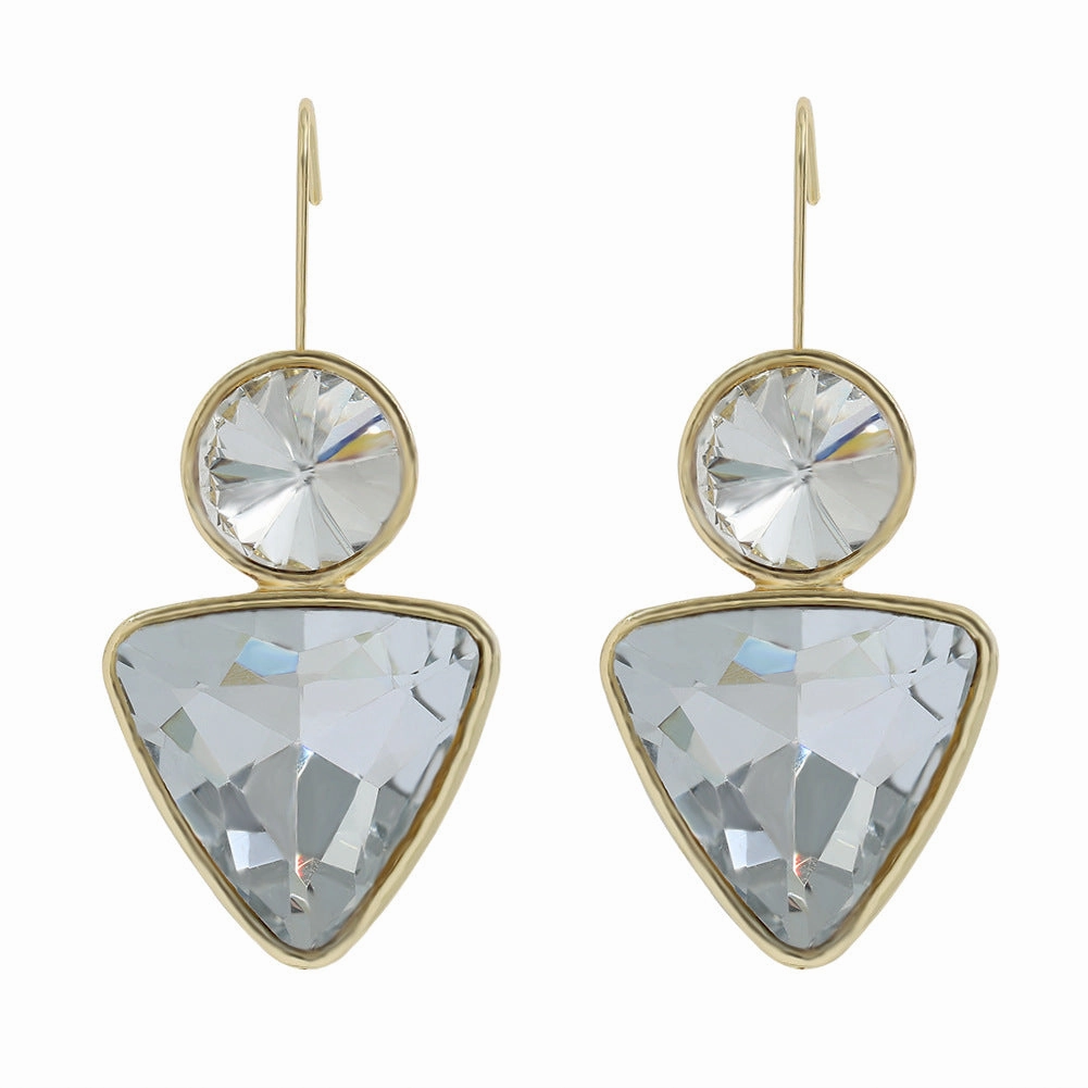 Wholesale Irregular Geometric Alloy Colorful Gemstone Sparkling Earrings