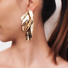 Wholesale Irregular Metal Sequin Alloy Earrings