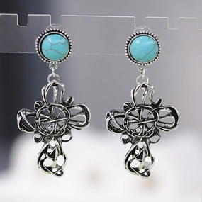 Wholesale Irregular Pleated Turquoise Earrings