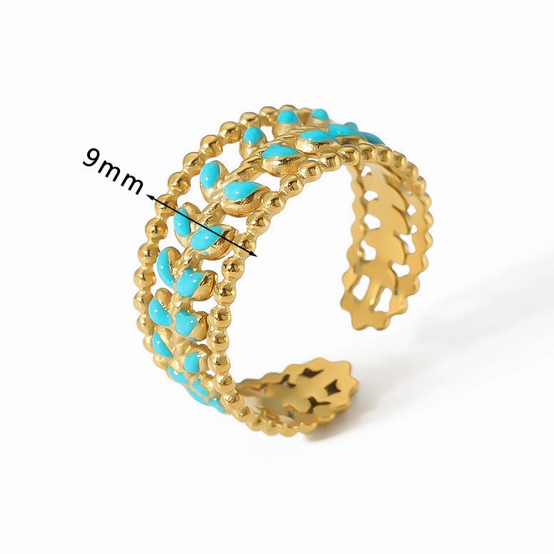 Wholesale Irregular Titanium Steel Plated 18K Gold Ring
