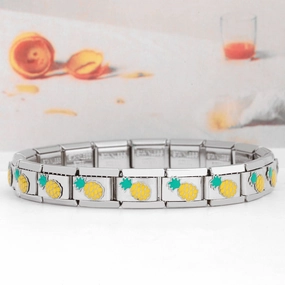 Wholesale Italian Charm Bracelet Crab Butterfly Dragonfly Crown Jewel Stainless Steel Elastic Hand Buckle Accessories Charms