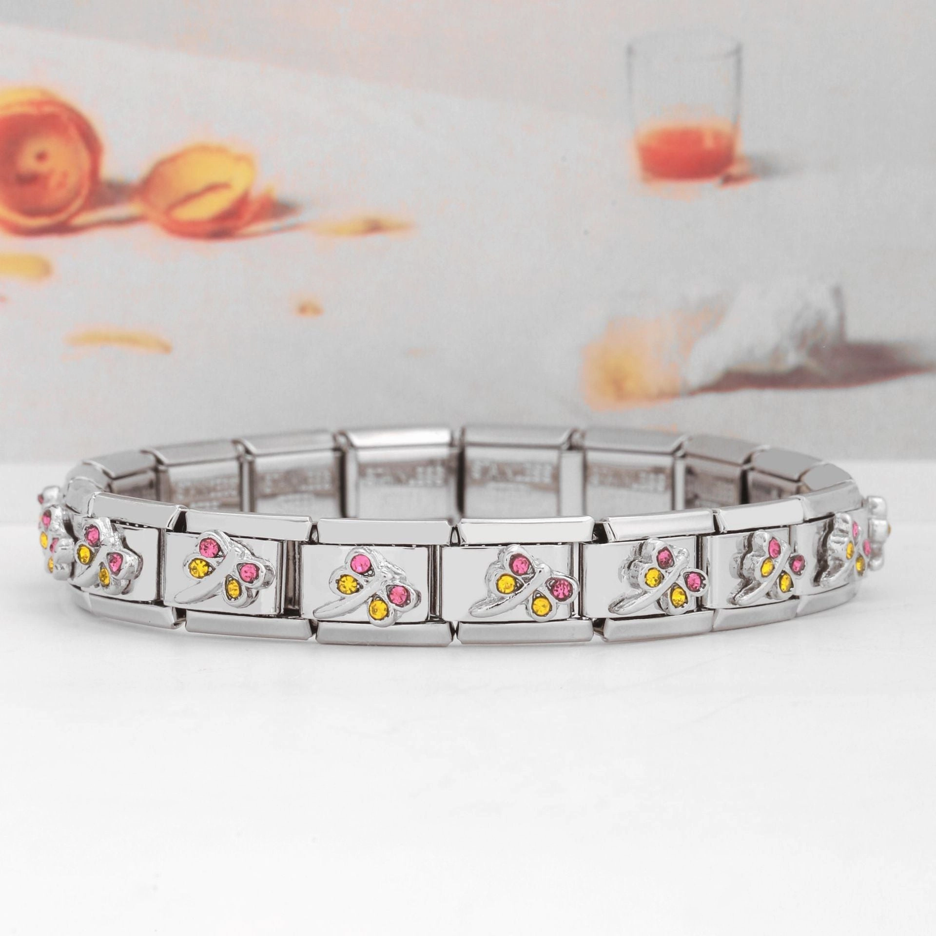 Wholesale Italian Charm Bracelet Crab Butterfly Dragonfly Crown Jewel Stainless Steel Elastic Hand Buckle Accessories Charms