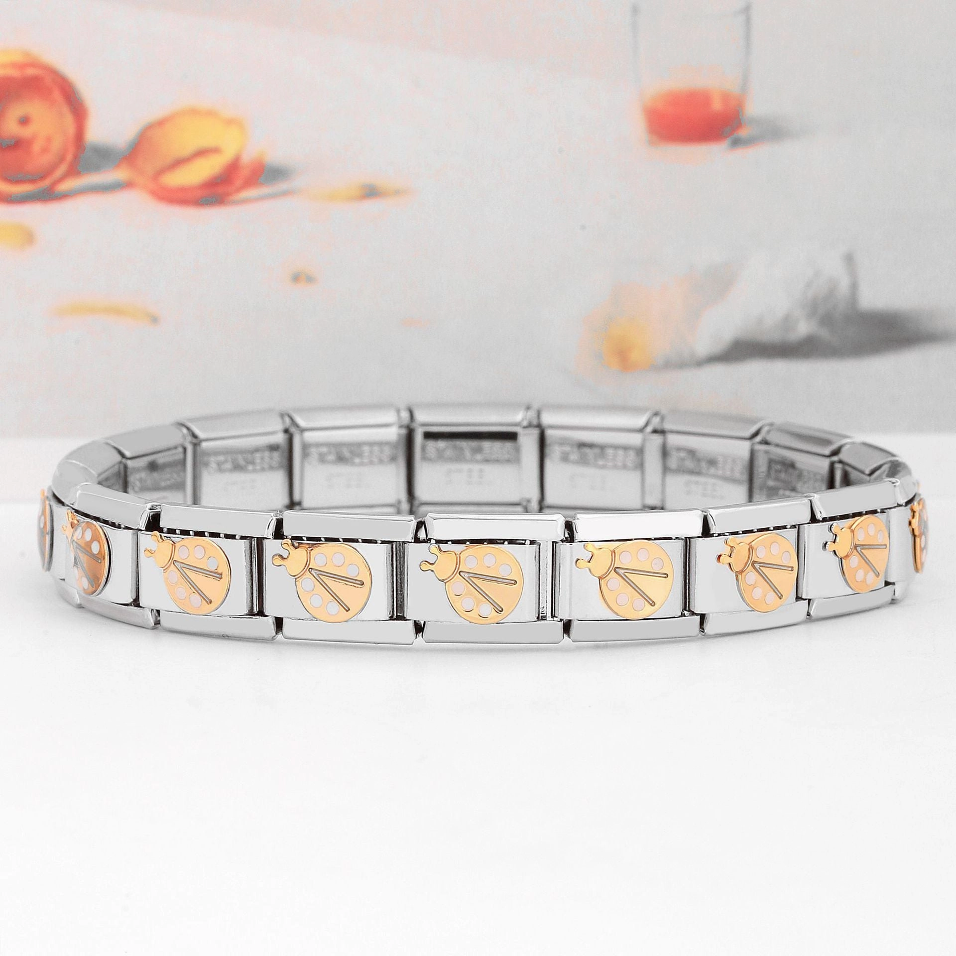 Wholesale Italian Charm Bracelet Crab Butterfly Dragonfly Crown Jewel Stainless Steel Elastic Hand Buckle Accessories Charms