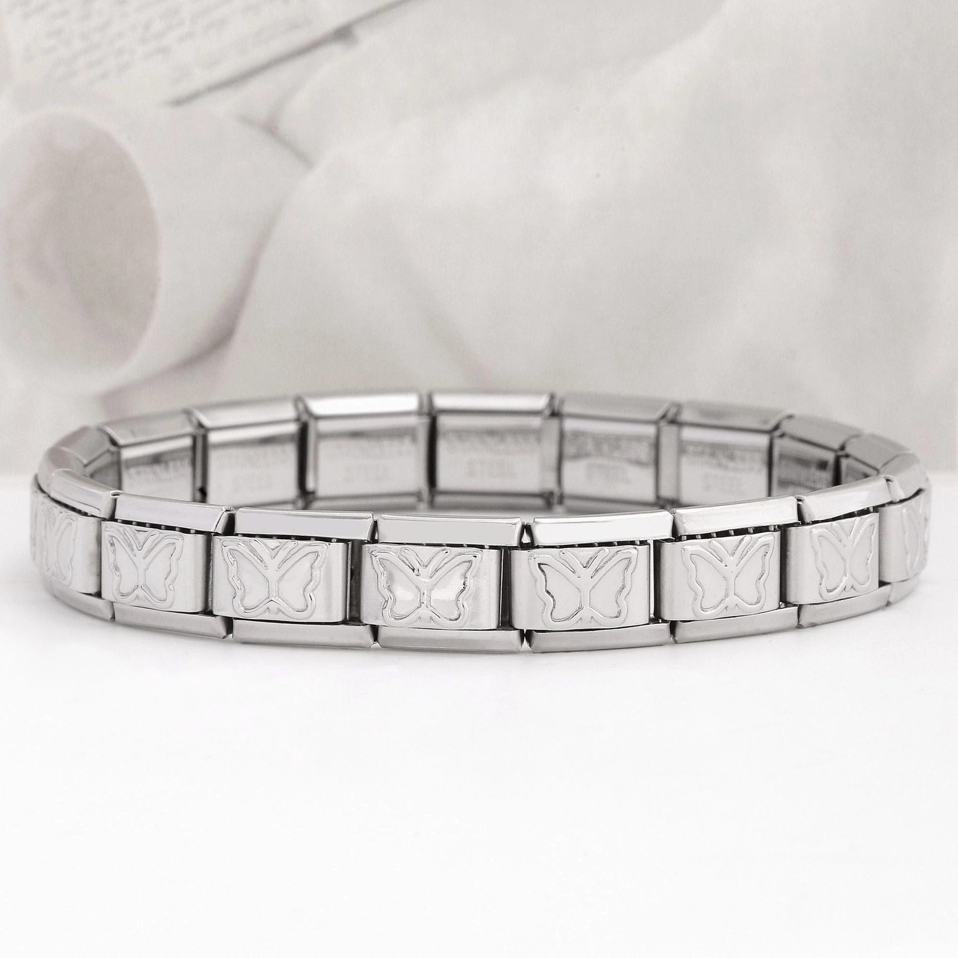 Wholesale Italian Charm Bracelet Stainless Steel Butterfly Series Bracelet Accessories Charms