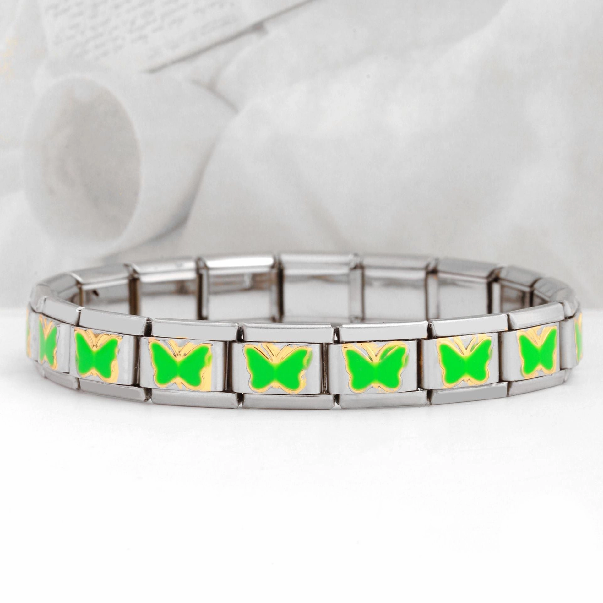 Wholesale Italian Charm Bracelet Stainless Steel Butterfly Series Bracelet Accessories Charms