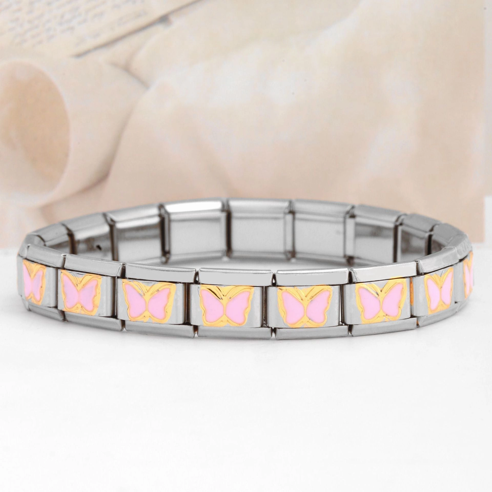 Wholesale Italian Charm Bracelet Stainless Steel Butterfly Series Bracelet Accessories Charms