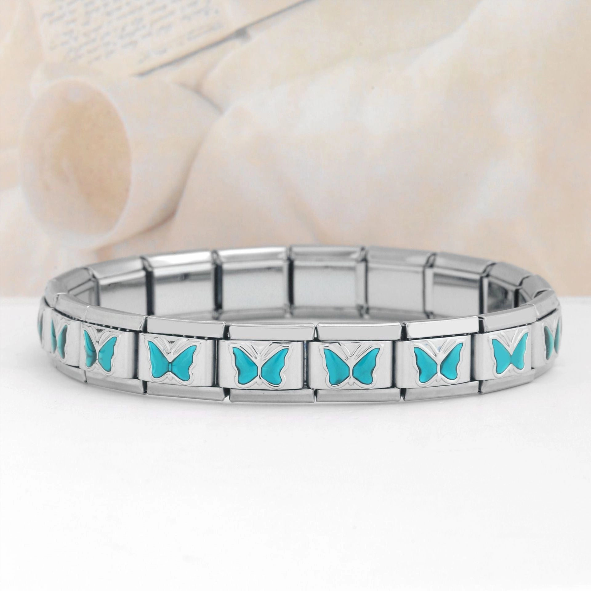 Wholesale Italian Charm Bracelet Stainless Steel Butterfly Series Bracelet Accessories Charms