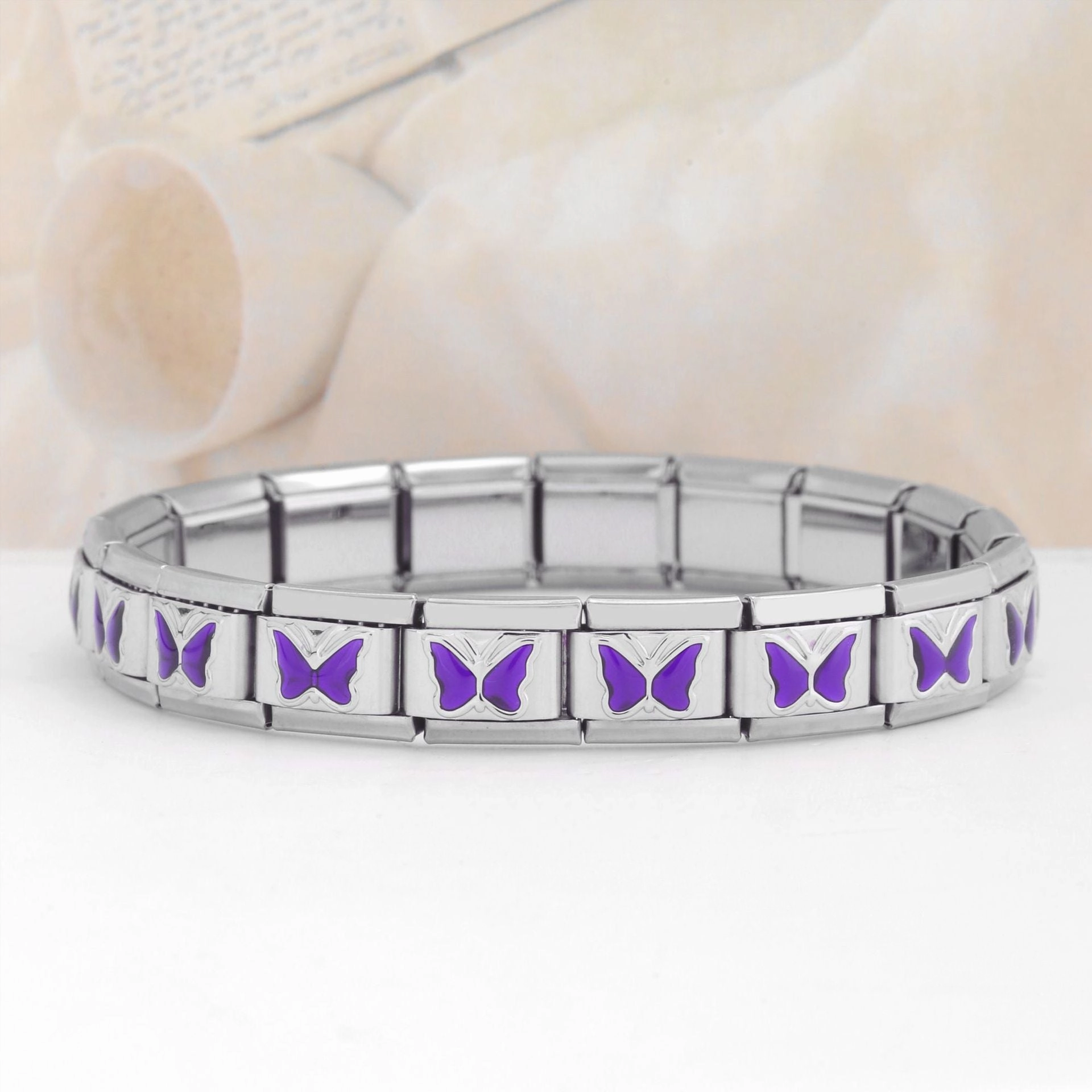 Wholesale Italian Charm Bracelet Stainless Steel Butterfly Series Bracelet Accessories Charms