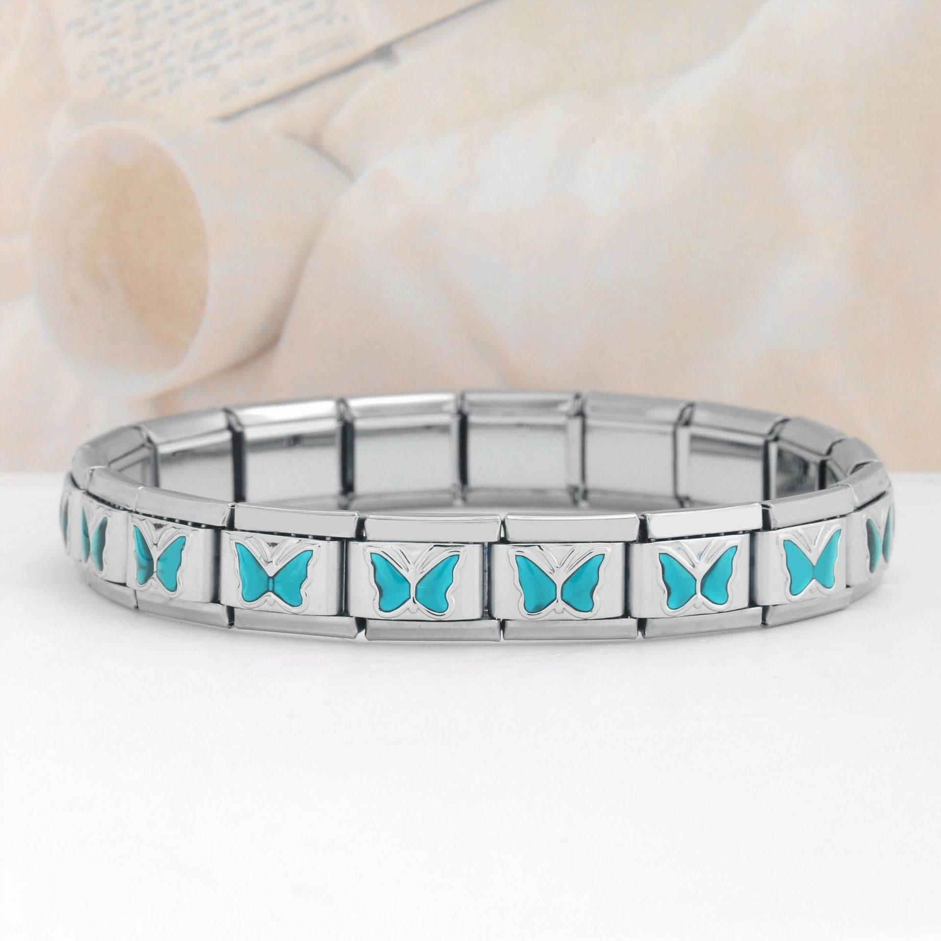 Wholesale Italian Charm Bracelet Stainless Steel Butterfly Series Bracelet Accessories Charms