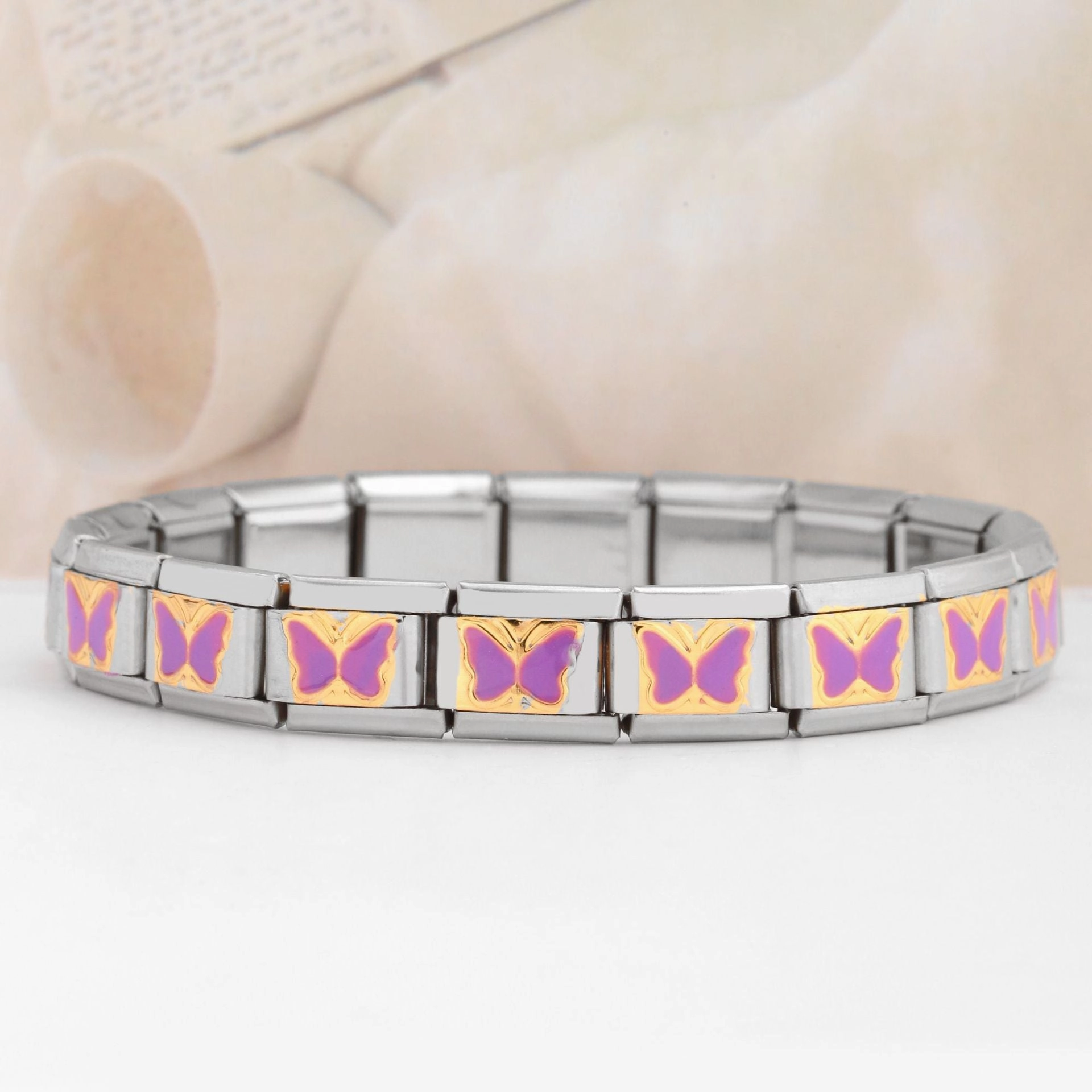 Wholesale Italian Charm Bracelet Stainless Steel Butterfly Series Bracelet Accessories Charms