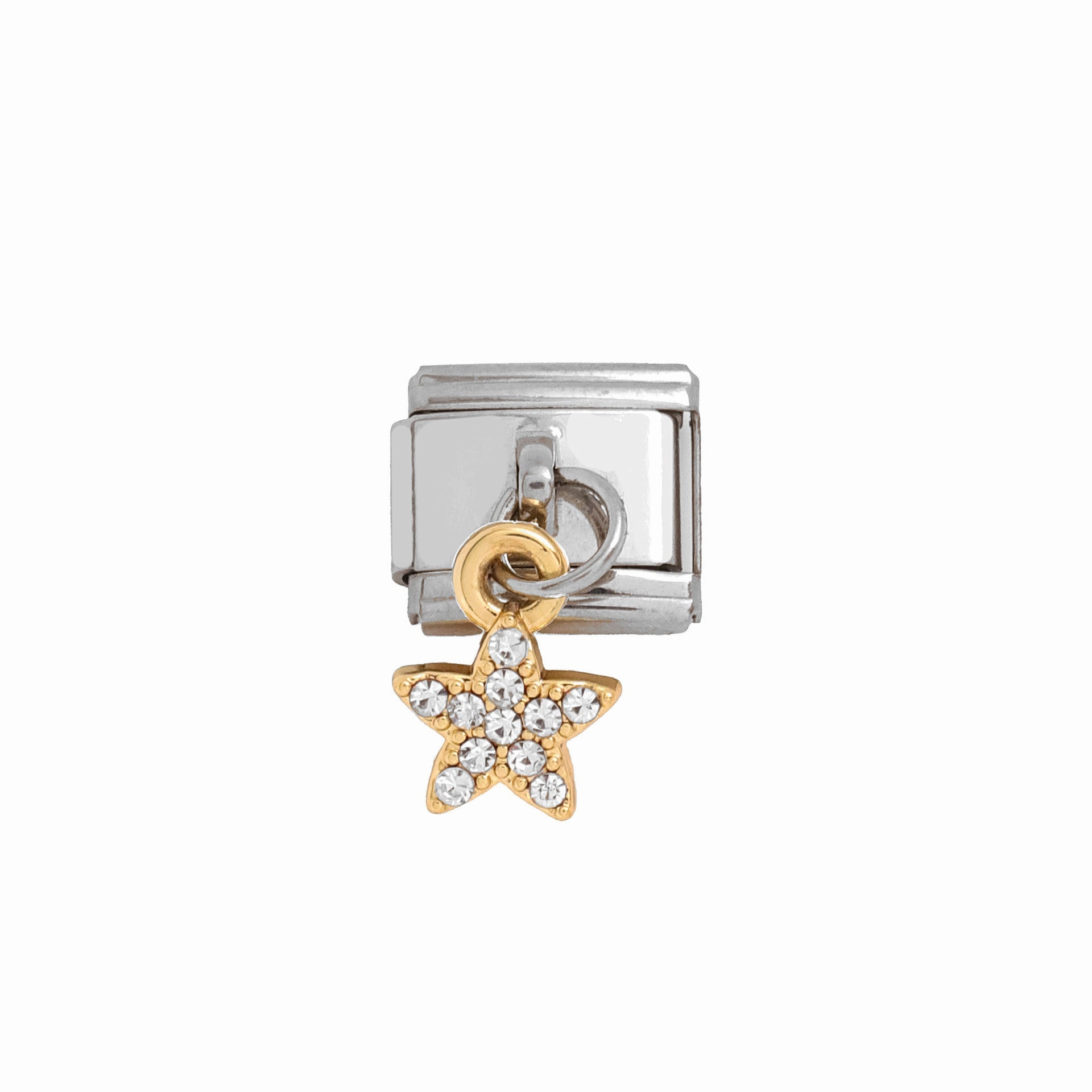 Wholesale Italian Charm Bracelet Stainless Steel Single Section Five Pointed Star Module Bracelet Accessories Charms