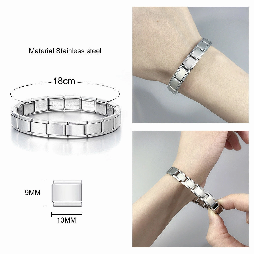 Wholesale Italian modular titanium steel bracelet DIY