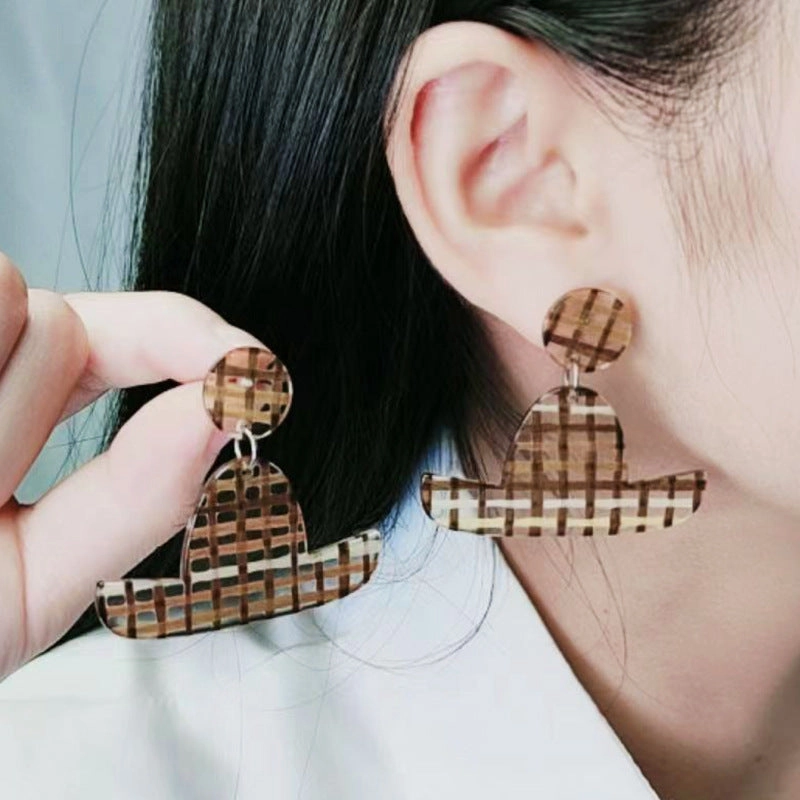Wholesale Jelly Color Hat Canngue Acrylic Earrings