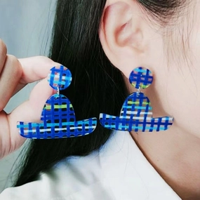 Wholesale Jelly Color Hat Canngue Acrylic Earrings