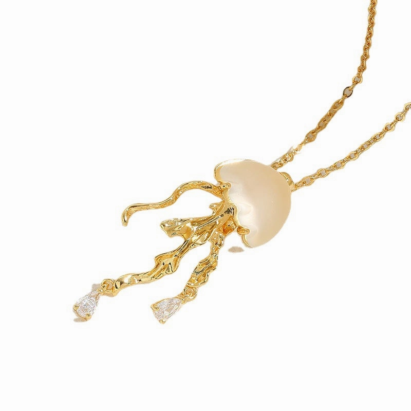 Wholesale Jellyfish New Pendant Minimalist Copper Necklace
