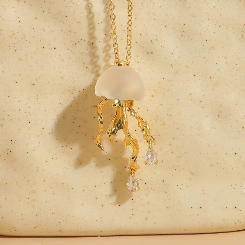 Wholesale Jellyfish New Pendant Minimalist Copper Necklace