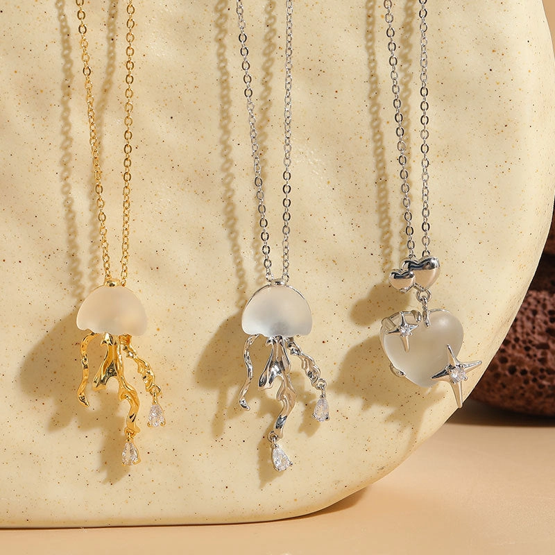 Wholesale Jellyfish New Pendant Minimalist Copper Necklace
