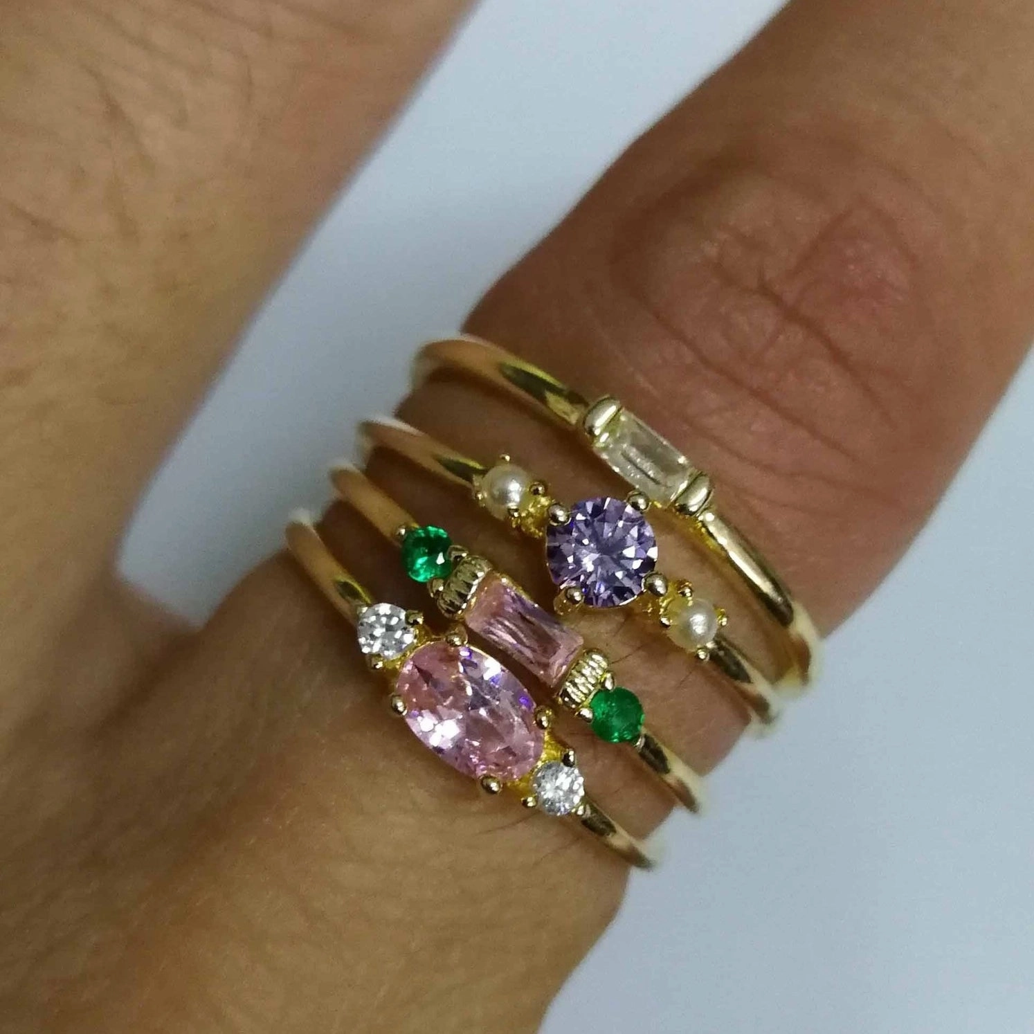 Wholesale Jewelry 18k Gold Plated Zircon Alloy Rings
