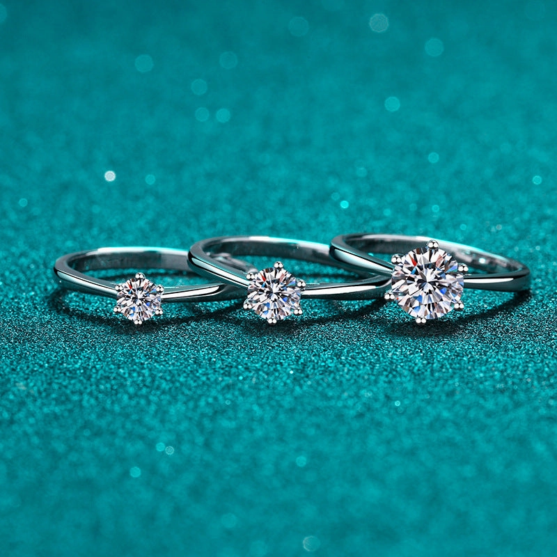 Wholesale Jewelry 1 Carat Moissanite Sterling Silver Rings