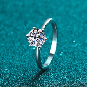 Wholesale Jewelry 1 Carat Moissanite Sterling Silver Rings