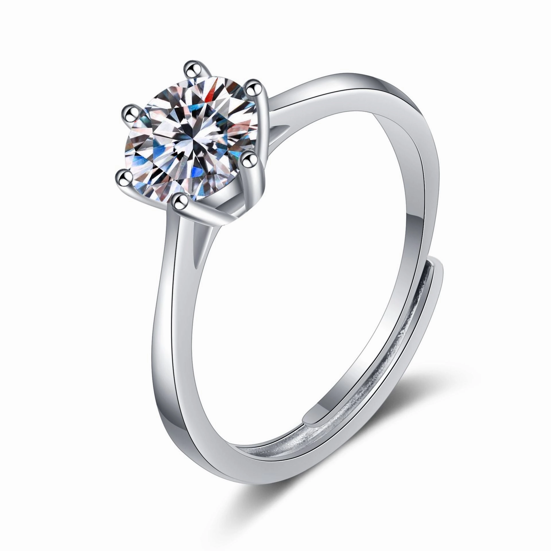 Wholesale Jewelry 1 Carat Moissanite Sterling Silver Rings