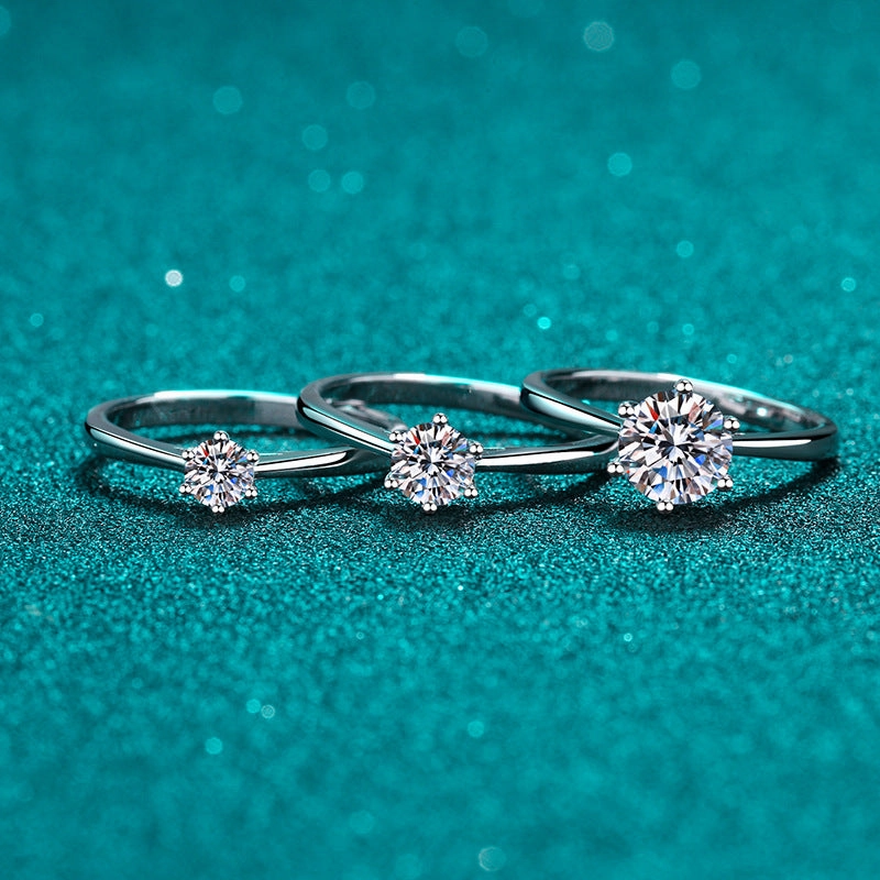 Wholesale Jewelry 1 Carat Moissanite Sterling Silver Rings