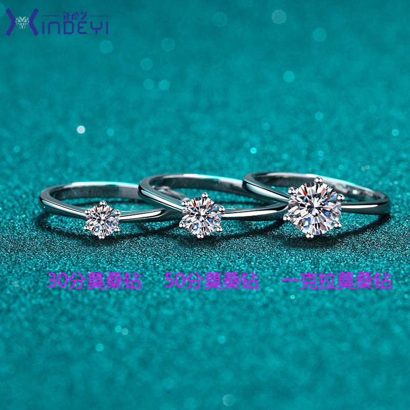 Wholesale Jewelry 1 Carat Moissanite Sterling Silver Rings