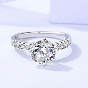 Wholesale Jewelry 2 Carat Moissanite Silver Rings