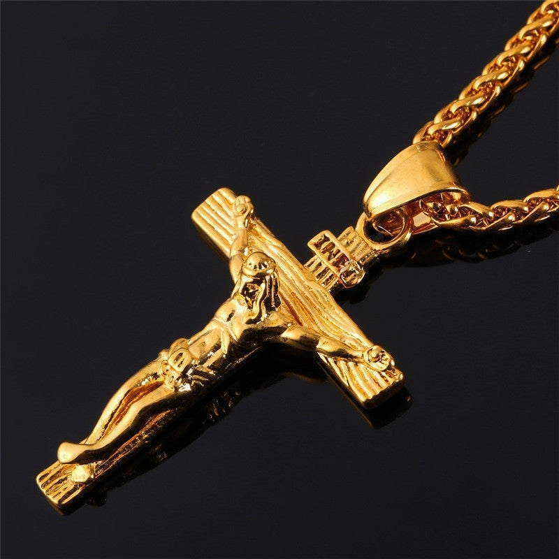 Wholesale Jewelry Alloy Easter Cross Pendant Necklace