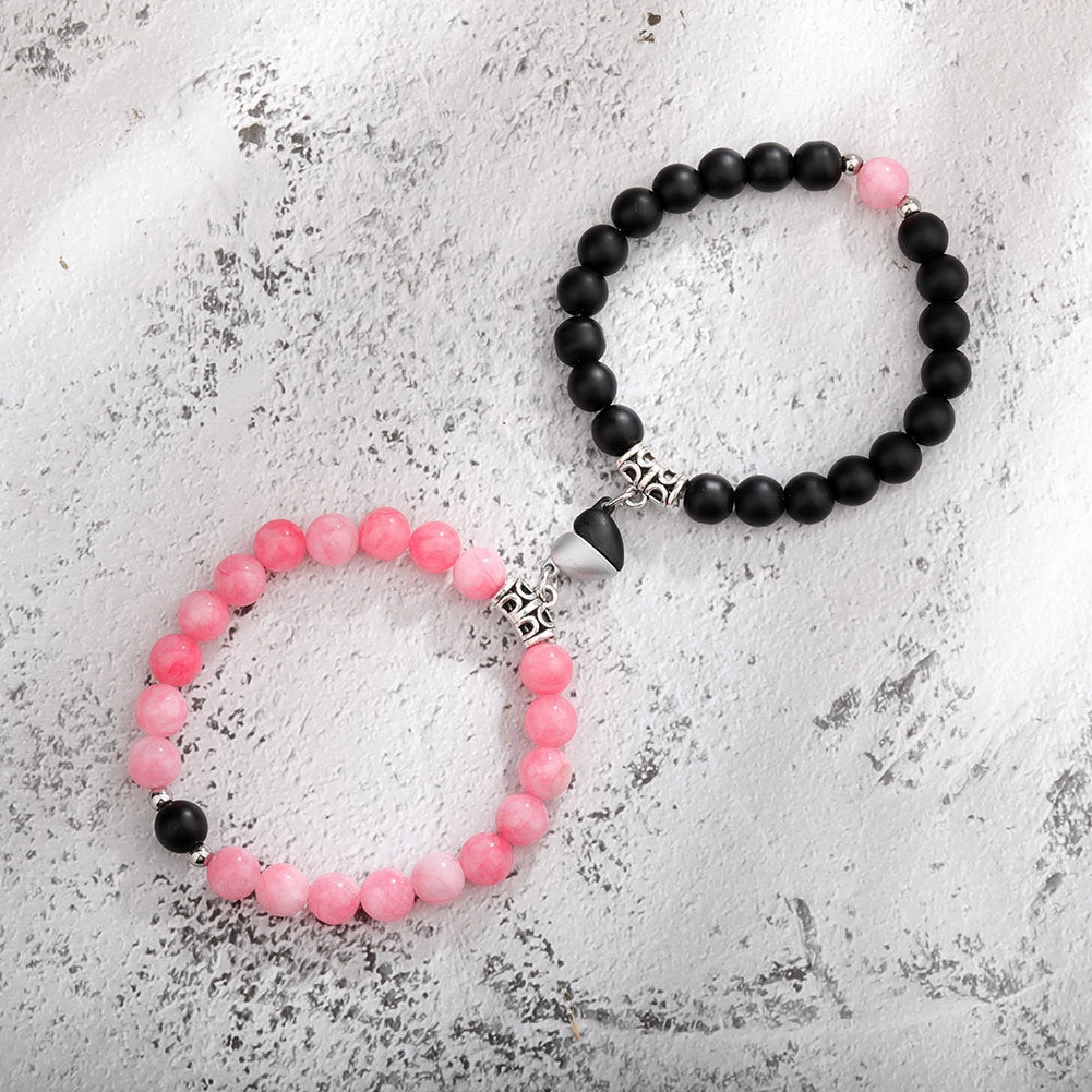 Wholesale Jewelry Alloy Magnet Natural Stone Couple Bracelet
