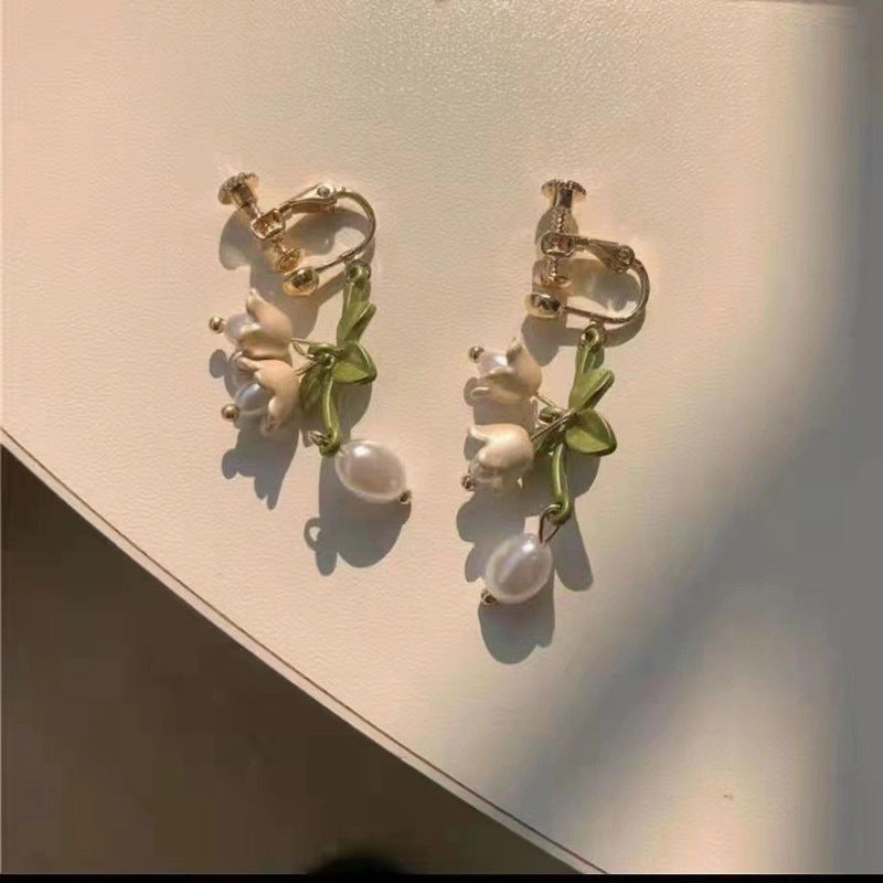 Wholesale Jewelry Alloy White Lily of the Valley Bracelet Set