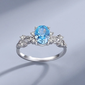 Wholesale Jewelry Aquamarine Silver Rings