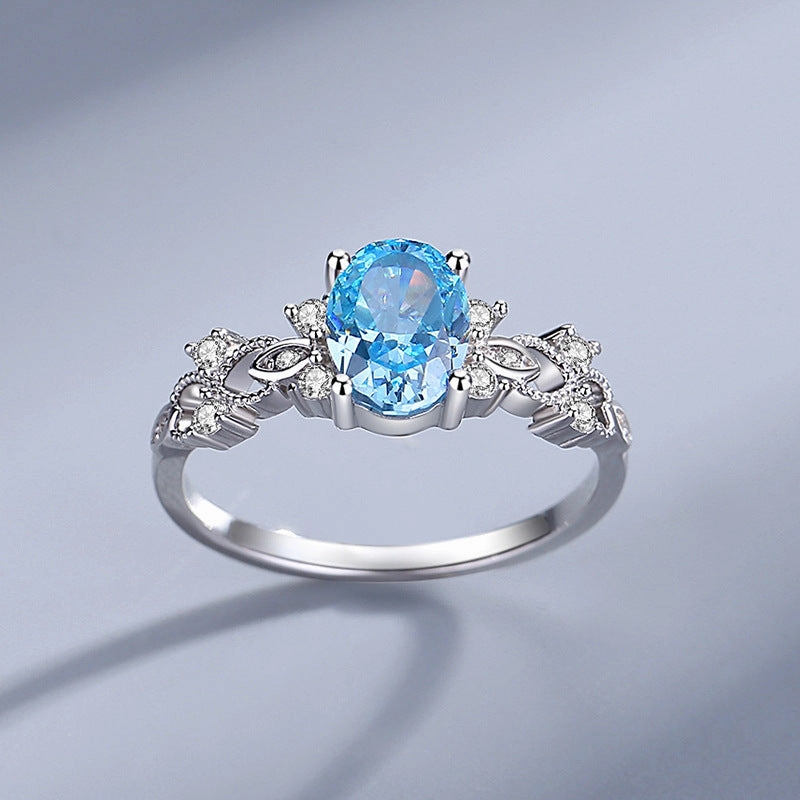 Wholesale Jewelry Aquamarine Silver Rings