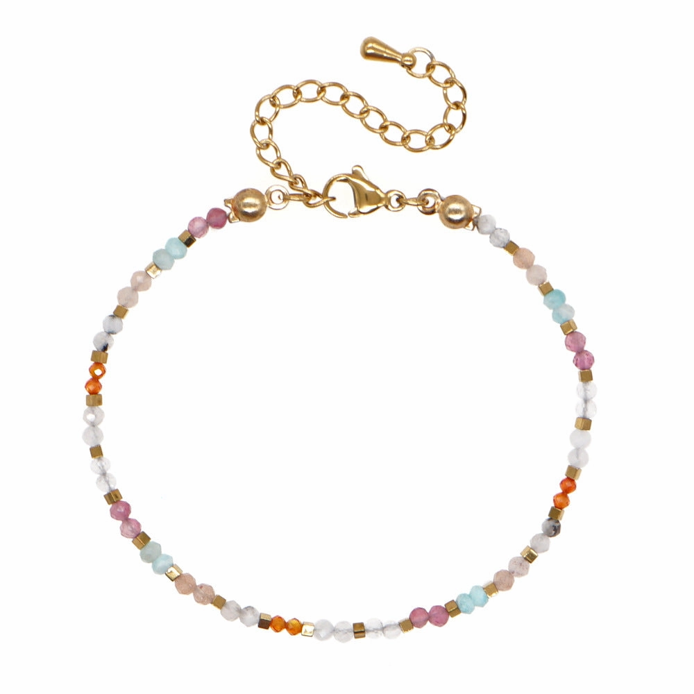 Wholesale Jewelry Bohemian Alphabet Heart Multicolor Glass Bracelet