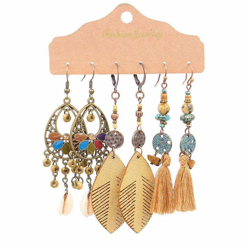 Wholesale Jewelry Bohemian Ethnic Alloy Earrings