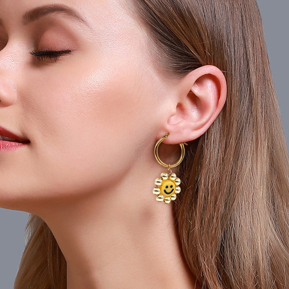 Wholesale Jewelry Bohemian Eyes Smoky Glass Earrings