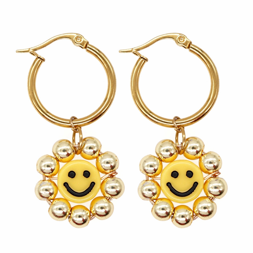 Wholesale Jewelry Bohemian Eyes Smoky Glass Earrings
