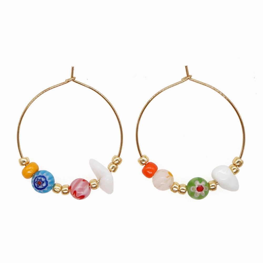 Wholesale Jewelry Bohemian Eyes Smoky Glass Earrings