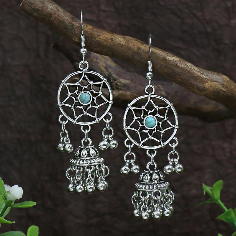 Wholesale Jewelry Bohemian Turquoise Alloy Earrings