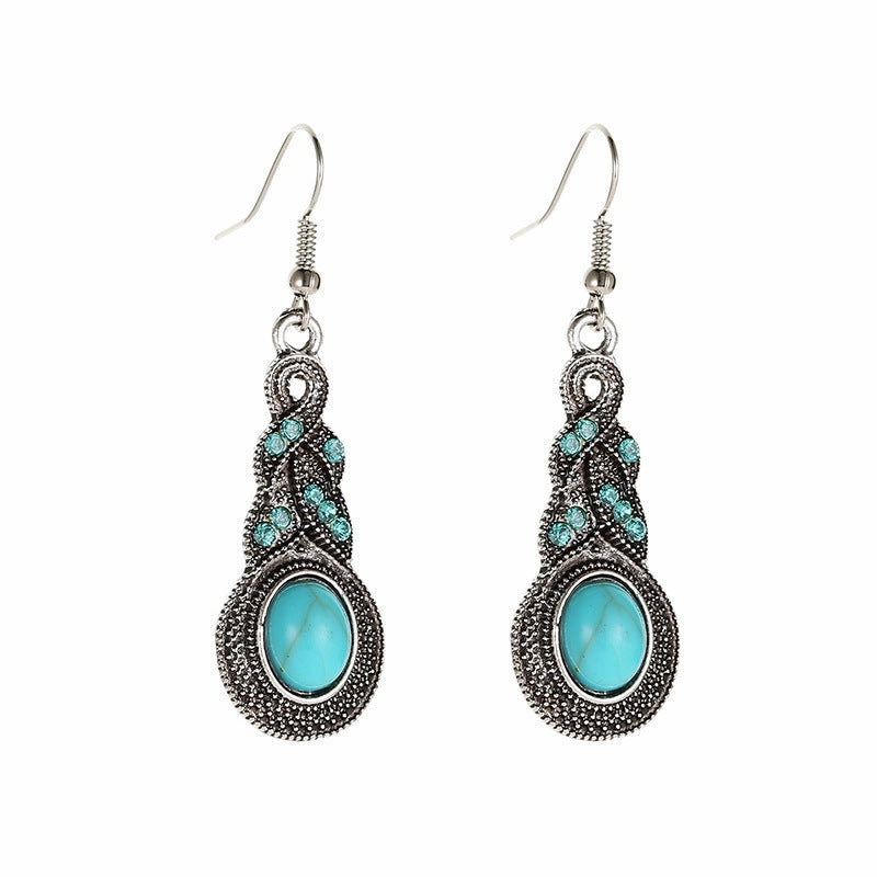 Wholesale Jewelry Bohemian Turquoise Alloy Earrings Set