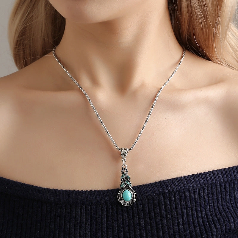 Wholesale Jewelry Bohemian Turquoise Alloy Earrings Set