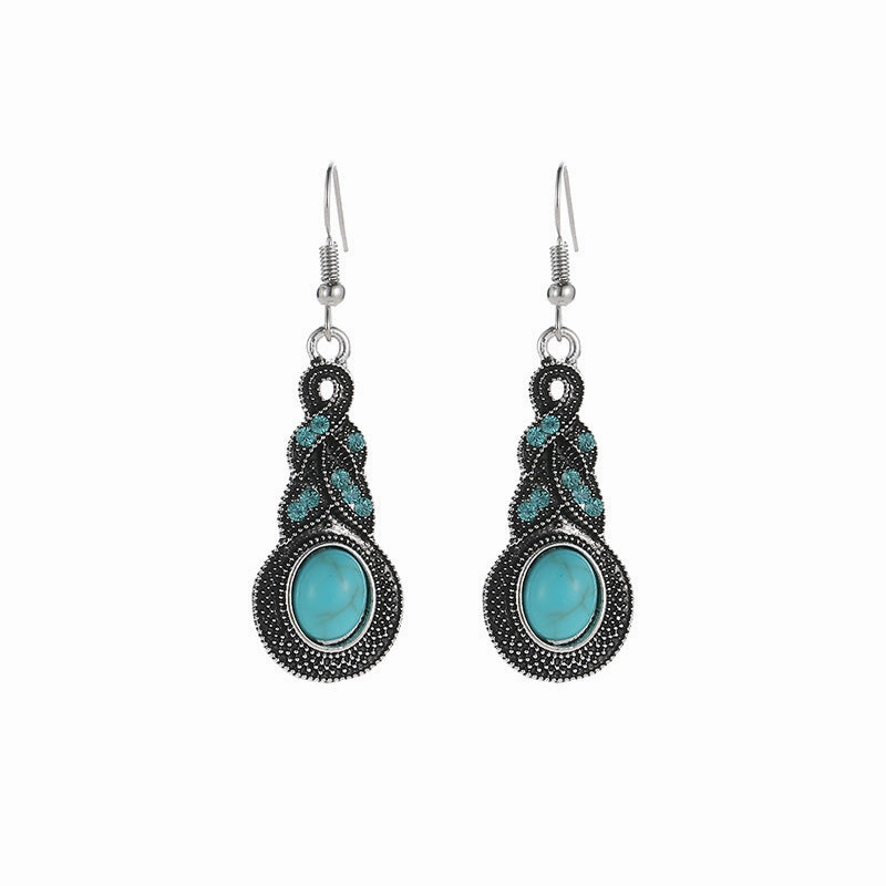 Wholesale Jewelry Bohemian Turquoise Alloy Earrings Set